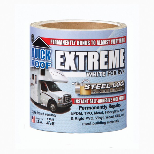 Cofair Products UBE675 Quick Roof Extreme With Steel-Loc Adhesive - 6" x 75', White UBE675 - main